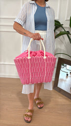 Bag mare piccola con manici in plastica rosa