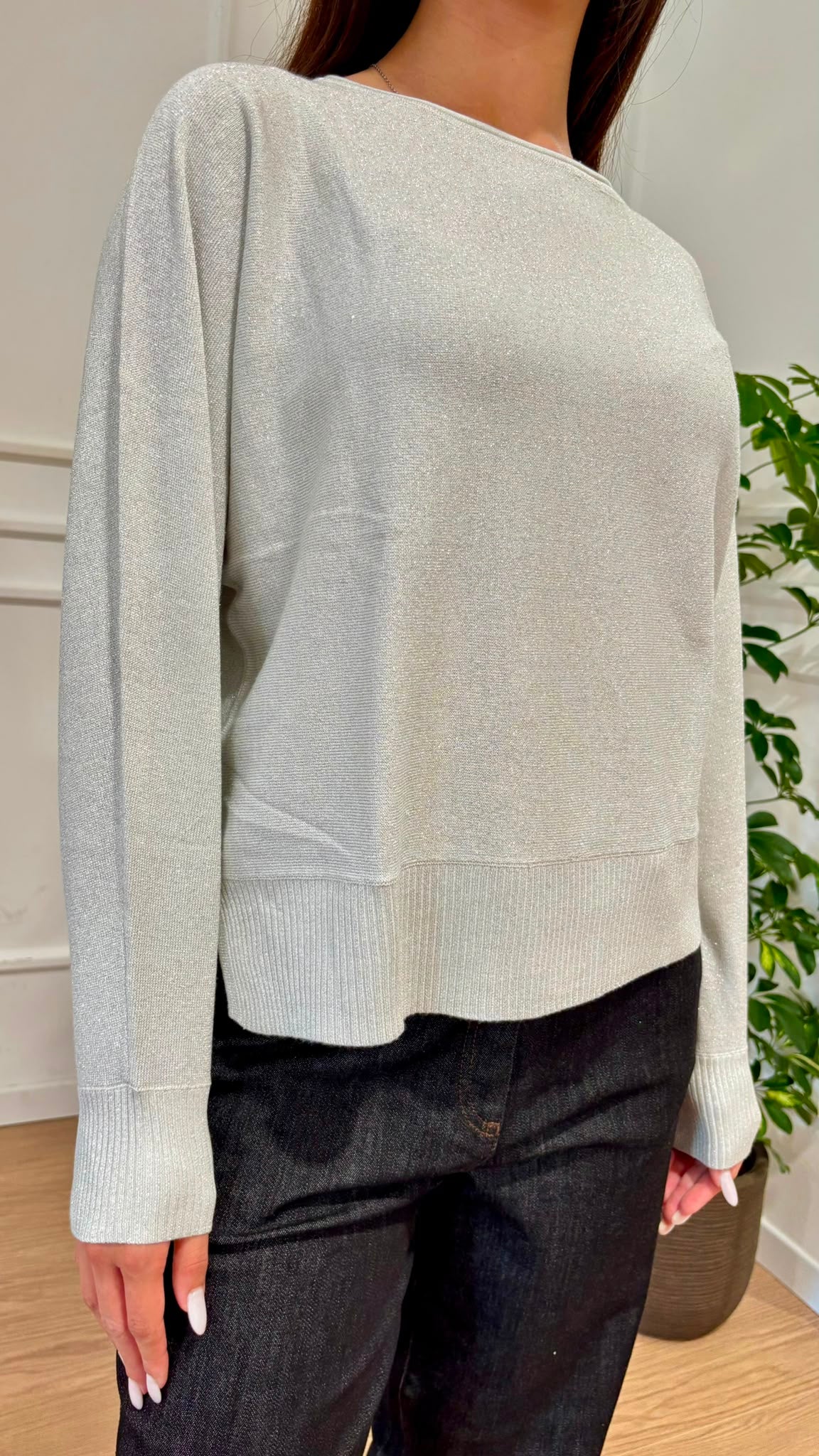 Maglia boxy fit lurex Ragno DT54TB