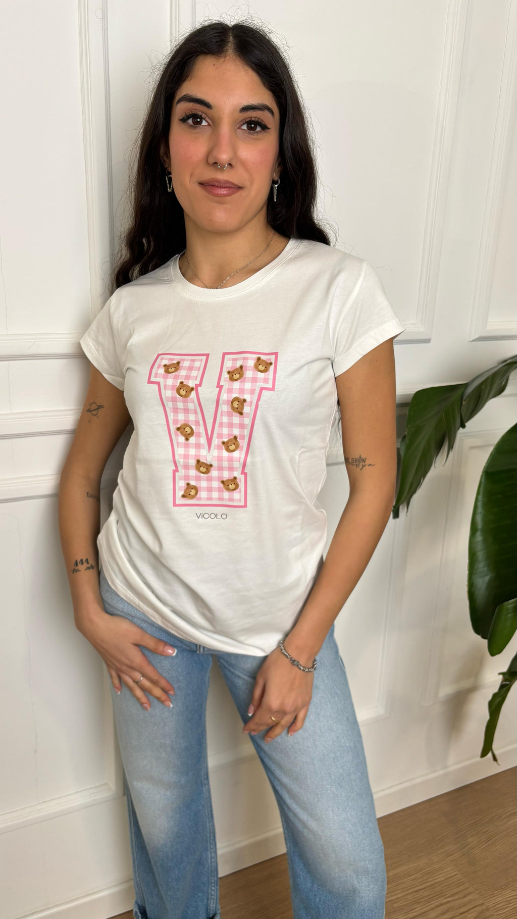 T-Shirt V Vicolo RD0775 bianca