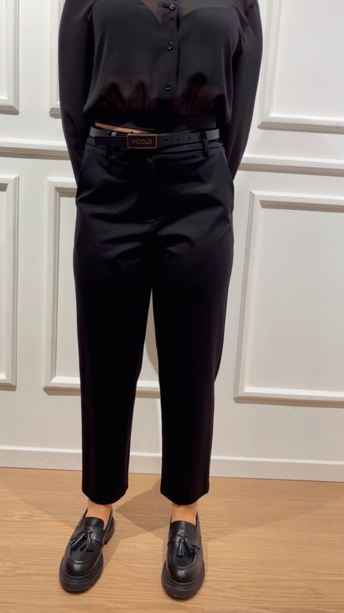 Pantalone punto milano Tensione In 26P1621 Nero