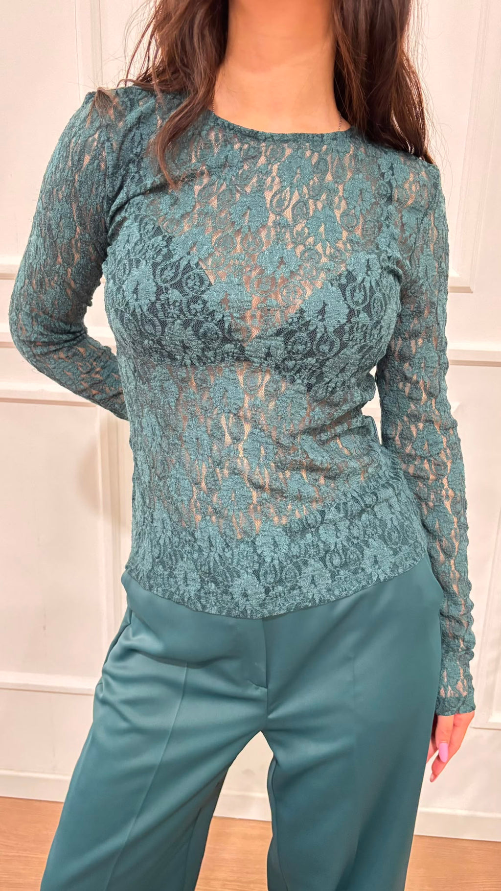 T-Shirt in jersey di pizzo Madre Emme Marella