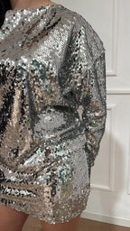 Abito paillettes argento Vicolo TR1085