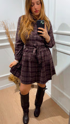 Abito check corto Wren Only 15368634 Moro