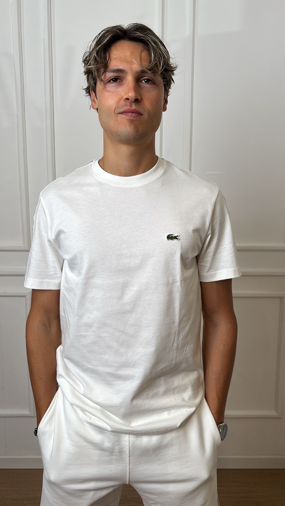T-Shirt in jersey di cotone Lacoste TH0888 00 70V