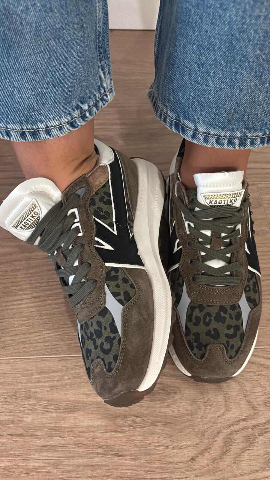 Sneakers Detroit glam Khaki AR002 02 2700 Kaotiko