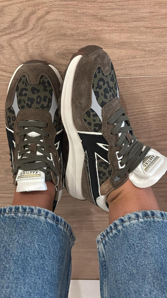 Sneakers Detroit glam Khaki AR002 02 2700 Kaotiko