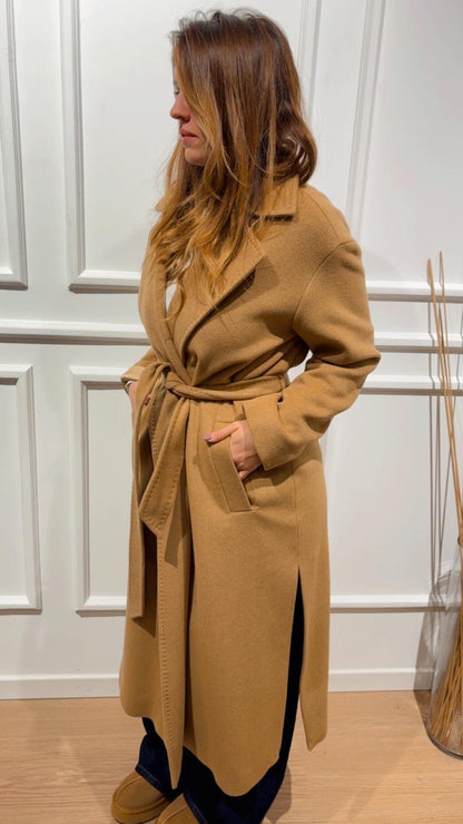 Cappotto in panno Emme Marella Lontra Camel