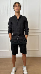 Camicia alla coreana in lino Imperial C5780313