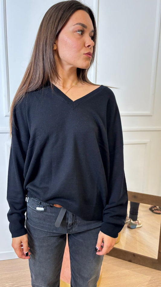 Pull a V Vicolo in lana 22005F nero