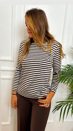 T-Shirt elasticizzata Polpo 006 Emme Marella righe marron