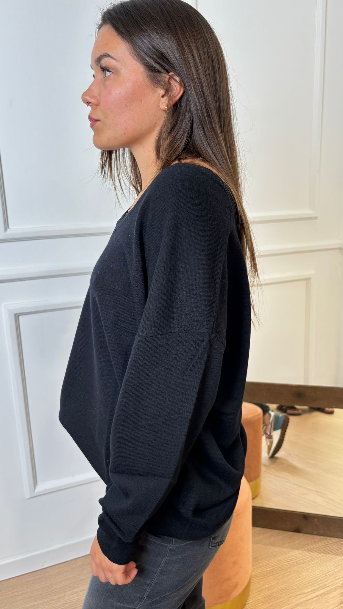 Pull a V Vicolo in lana 22005F nero