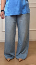Jeans wide leg con punti luce Luisa Viola P493