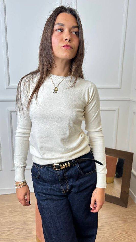 Pull giro Vicolo 440011F naturale