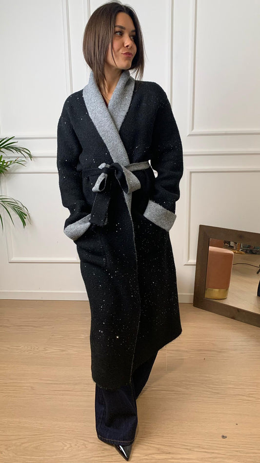 Cappotto in maglia Vicolo 77003F nero