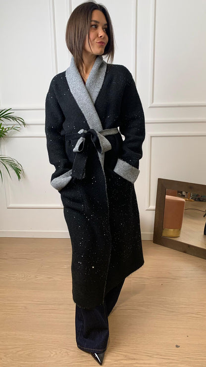 Cappotto in maglia Vicolo 77003F nero