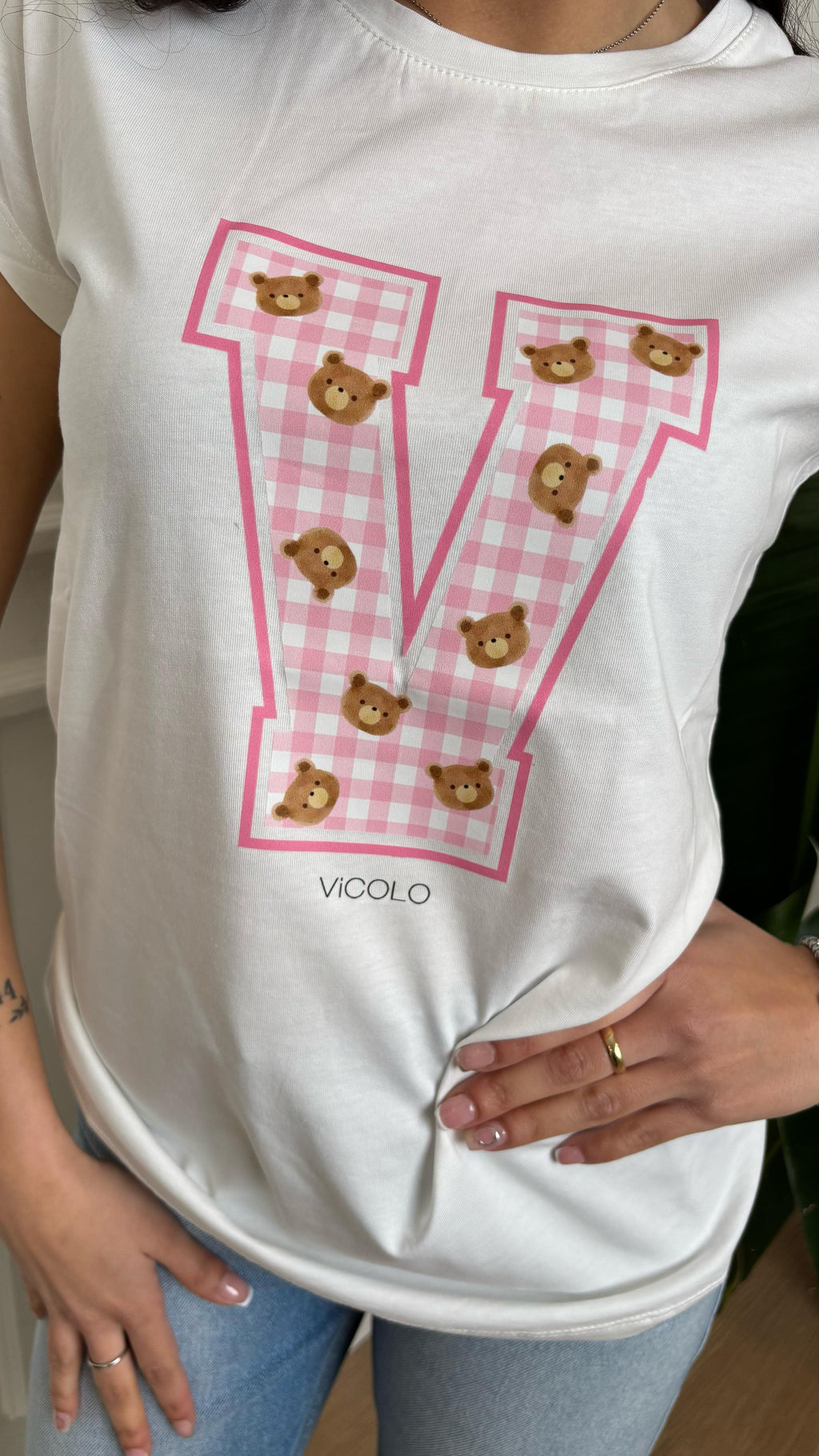 T-Shirt V Vicolo RD0775 bianca