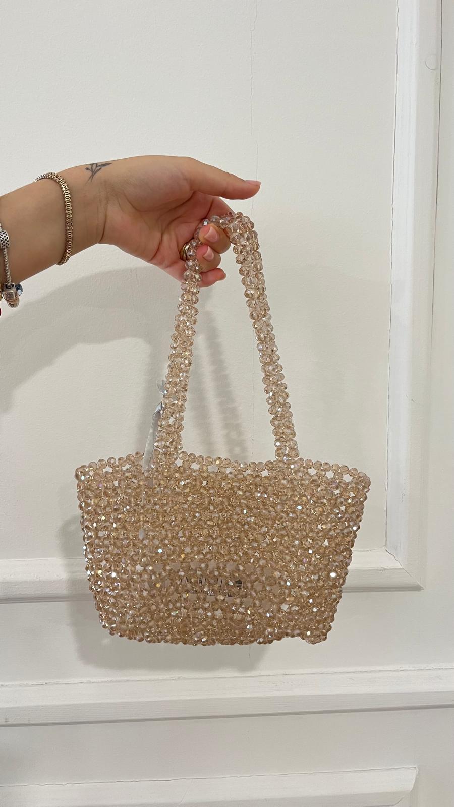 Bag a mano swarovski naturale