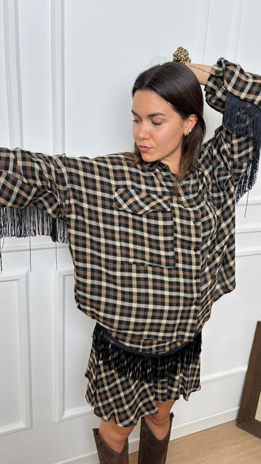 Camicia quadri e frange Dixie CFIFYLB