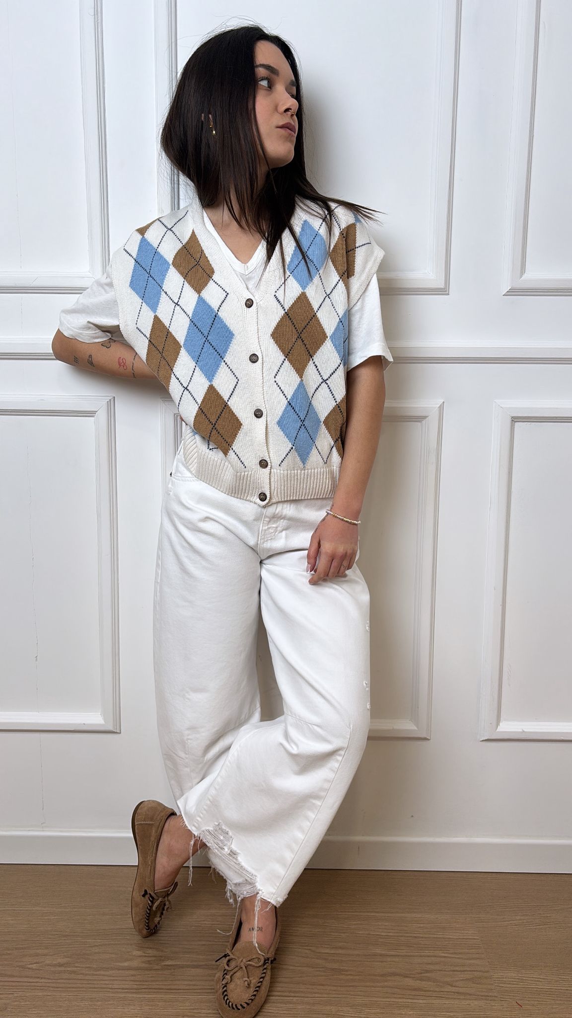 Gilet rombi scollo a V Tensione In D75629