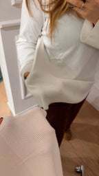 Maglia over in calda viscosa Vicolo 22014F Bianca