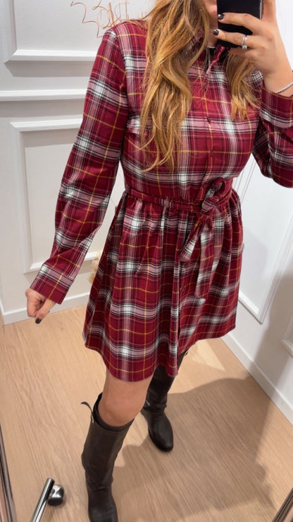 Abito check corto Wren Only 15368634 Rosso