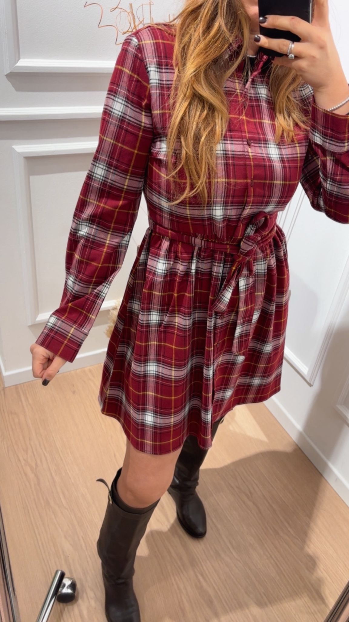 Abito check corto Wren Only 15368634 Rosso