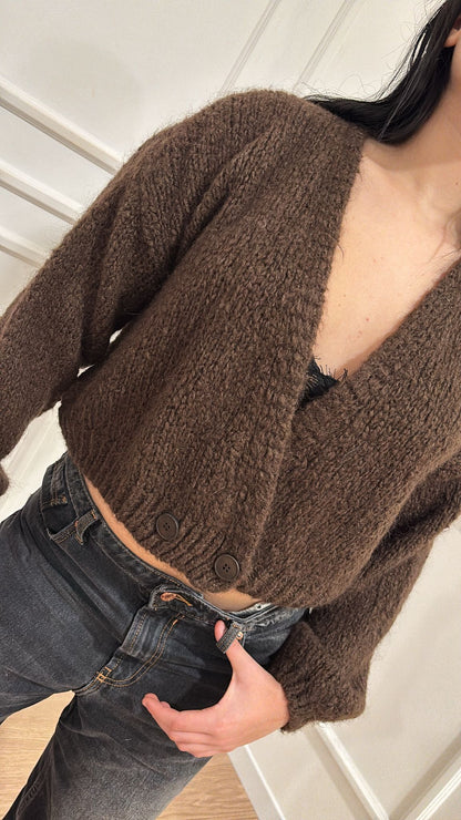 Cardigan cropped Dixie M277Y324 moro