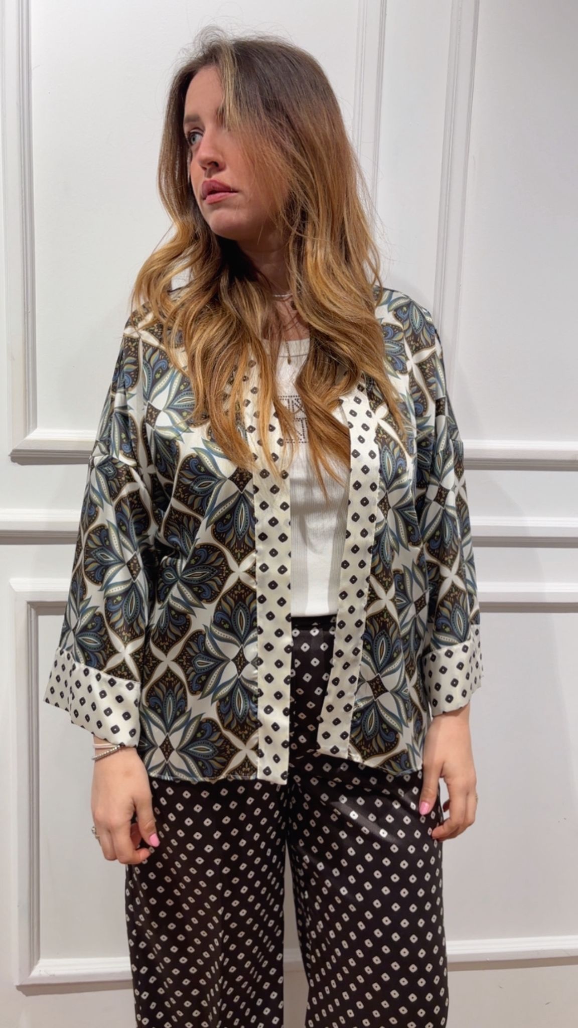 Kimono in twill stampato Emme Marella Tollo 012