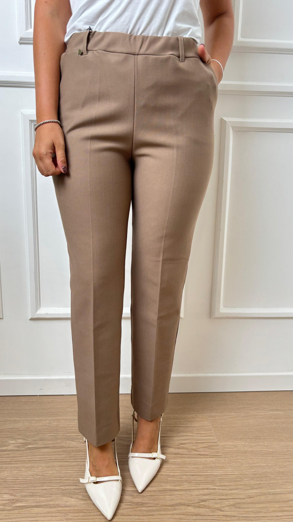 Pantalone straight Ragno DB24PP 950 cappuccino