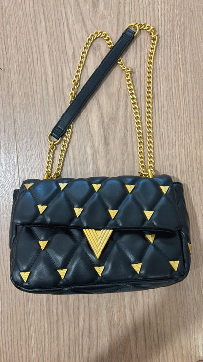 Borsa trapuntata con borchie Prisma Vicolo nero