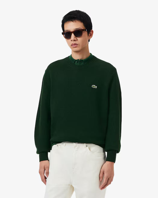 Maglia girocollo in lana cardata AH2916 LACOSTE