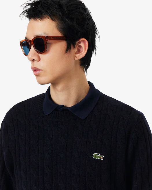 Maglione a trecce in lana AH2924 LACOSTE