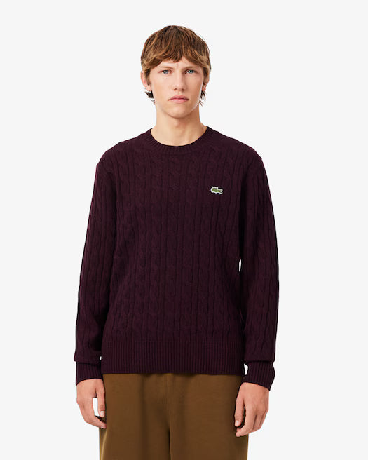 Maglione a trecce in lana AH2924 LACOSTE