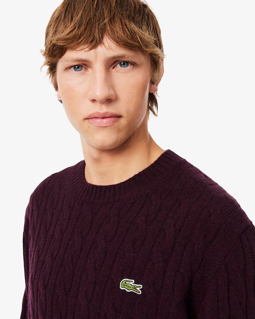 Maglione a trecce in lana AH2924 LACOSTE