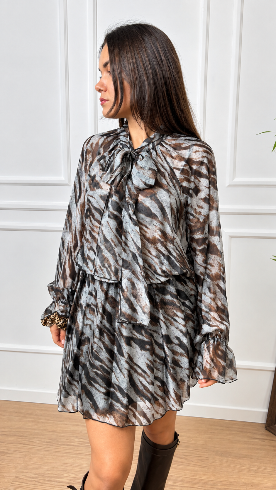 Abito stampa animalier Dixie A014Y030