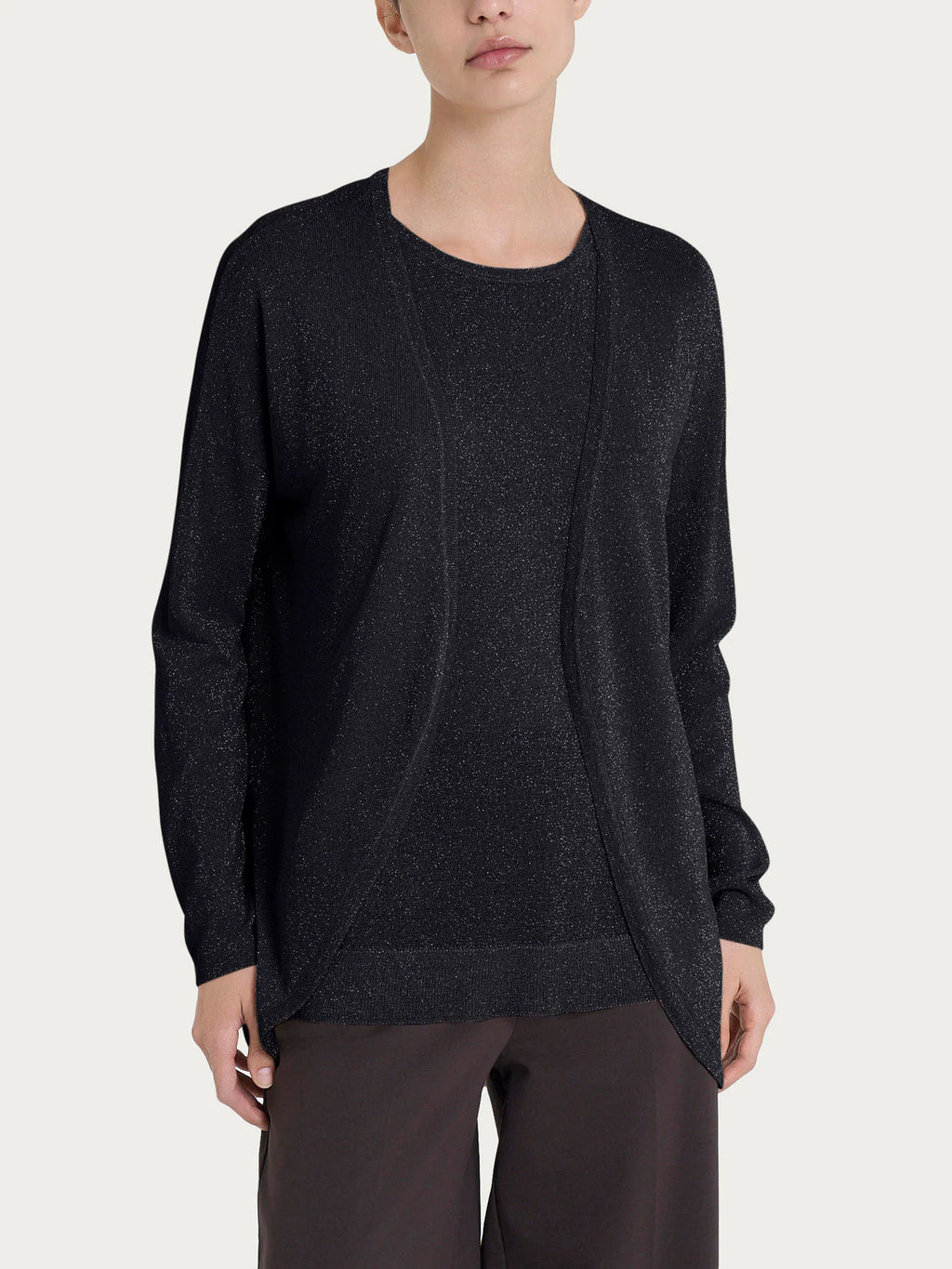 Cardigan aperto in lurex Ragno DN05MO