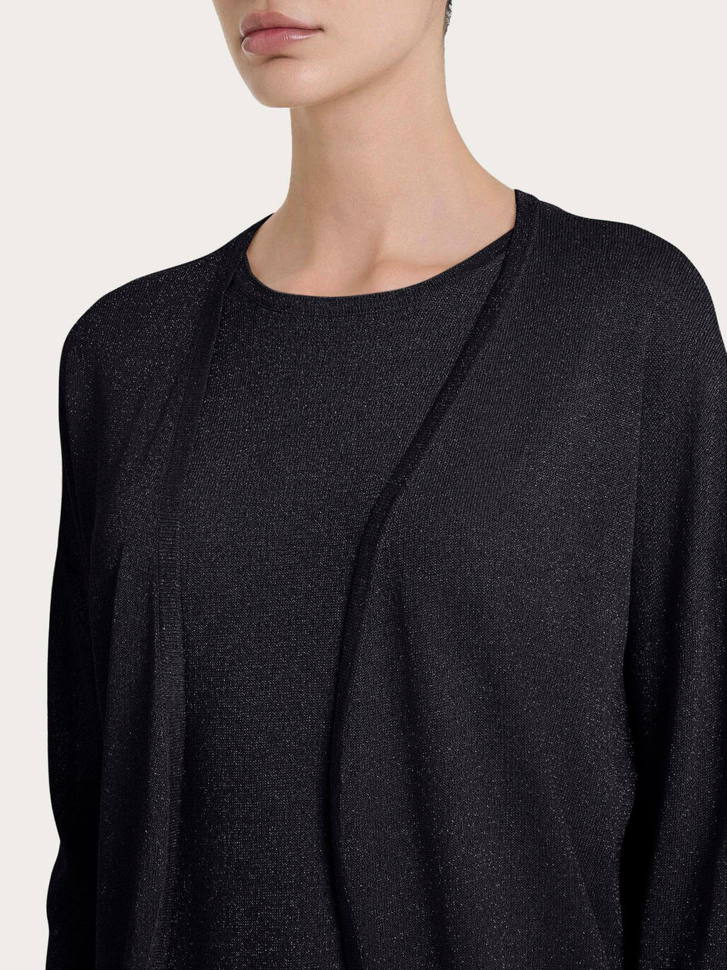 Cardigan aperto in lurex Ragno DN05MO