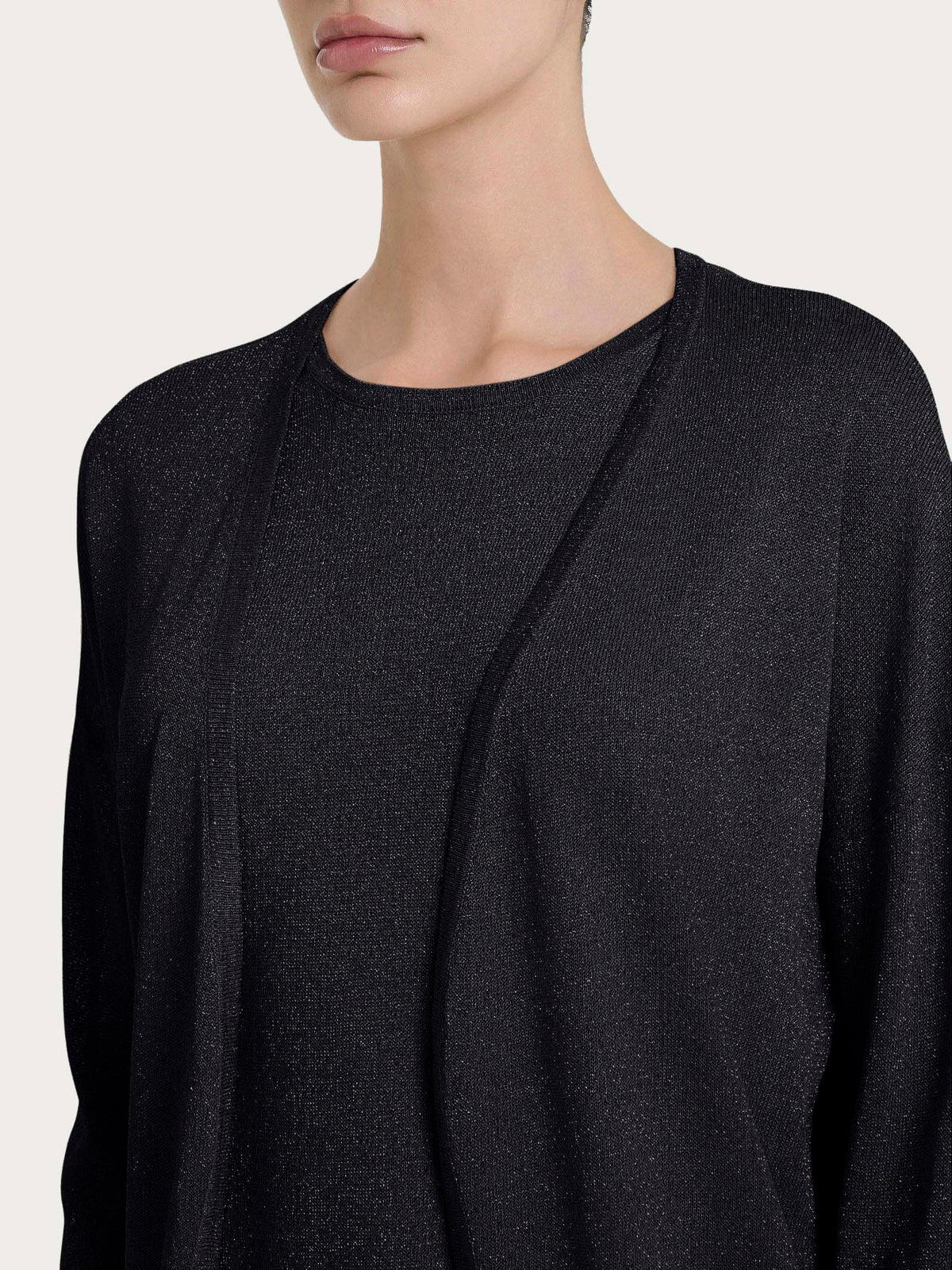 Cardigan aperto in lurex Ragno DN05MO