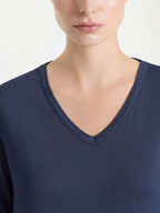 T-Shirt scollo a V in viscosa Ragno DN12TP