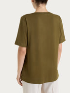 T-Shirt scollo a V in viscosa Ragno DN12TP