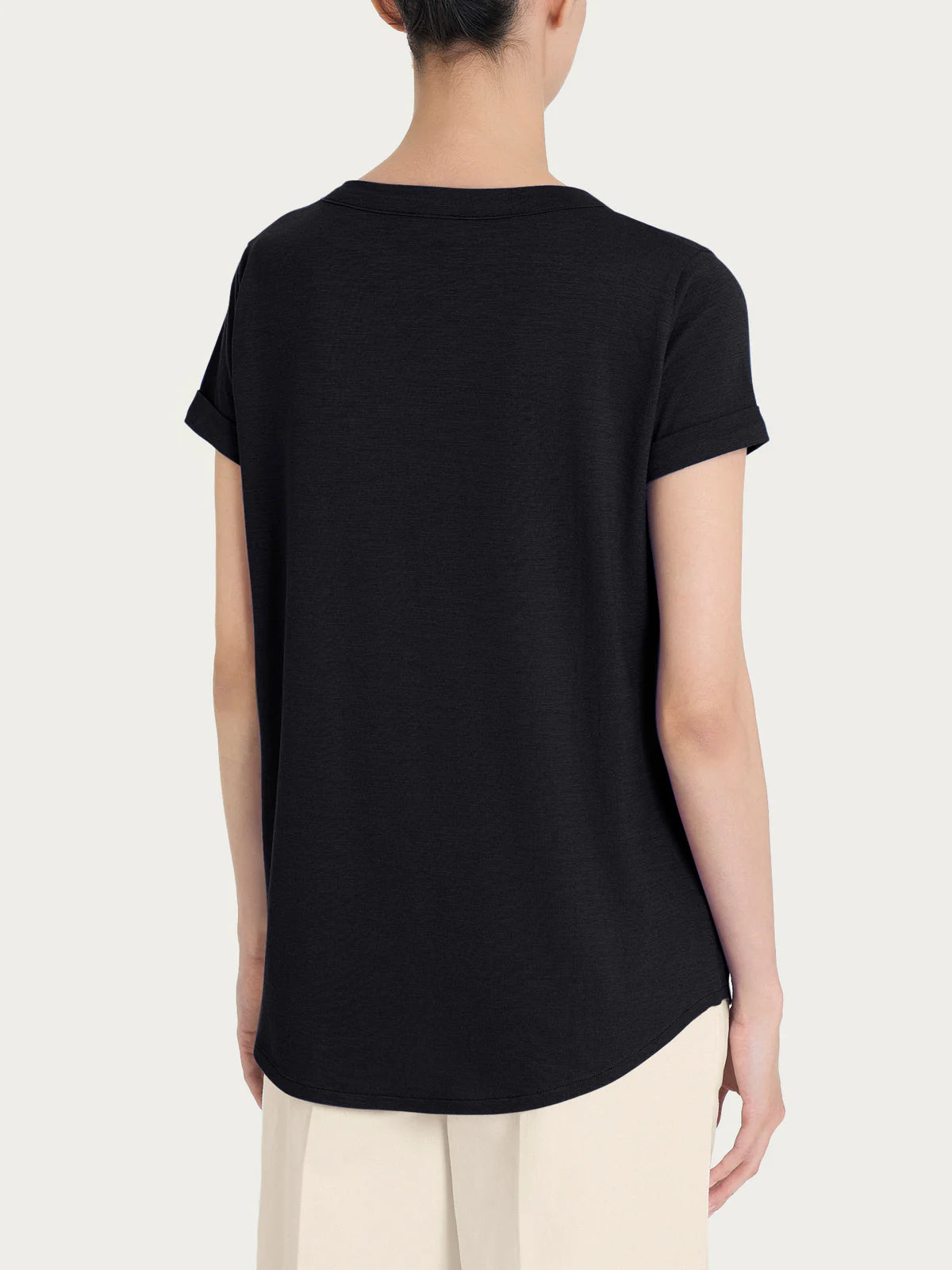 T-Shirt scollo V in Jersey Ragno DN36T8