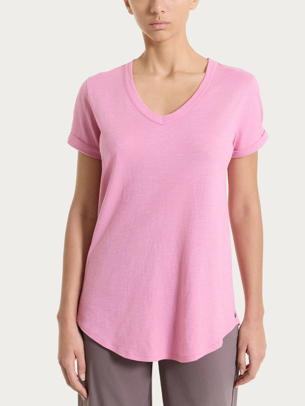 T-Shirt scollo V in Jersey Ragno DN36T8