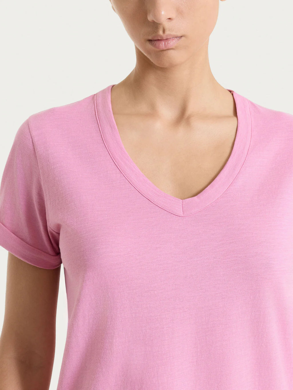 T-Shirt scollo V in Jersey Ragno DN36T8