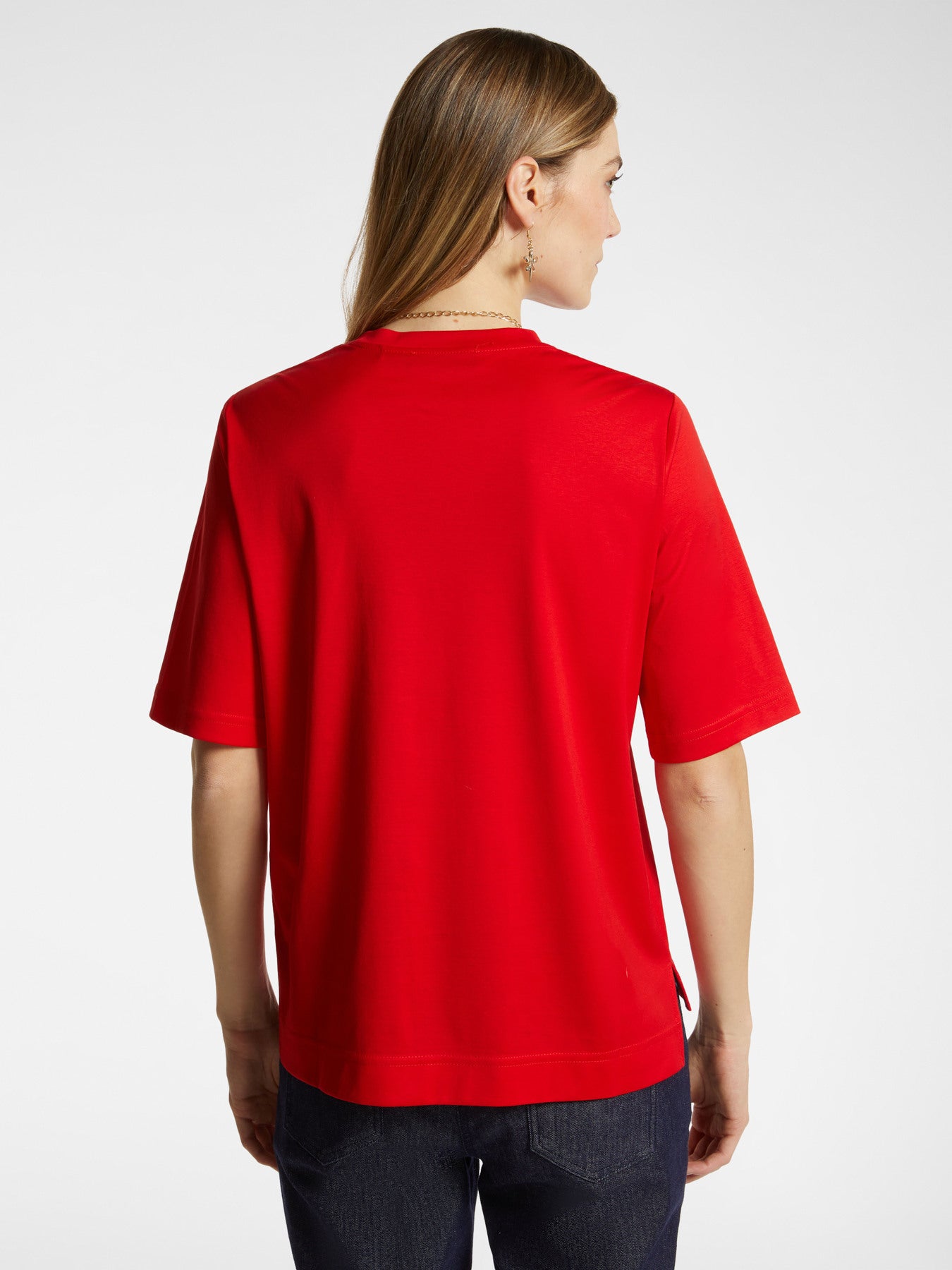 T-shirt con dettaglio strass G216 Elena Mirò rosso