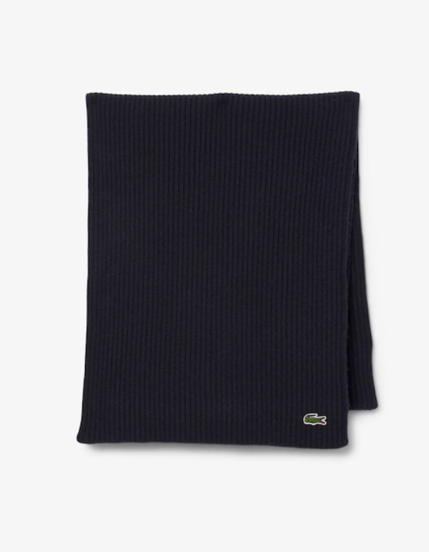 Sciarpa in lana a costine Lacoste RB0058 00 166 Blu