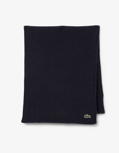 Sciarpa in lana a costine Lacoste RB0058 00 166 Blu