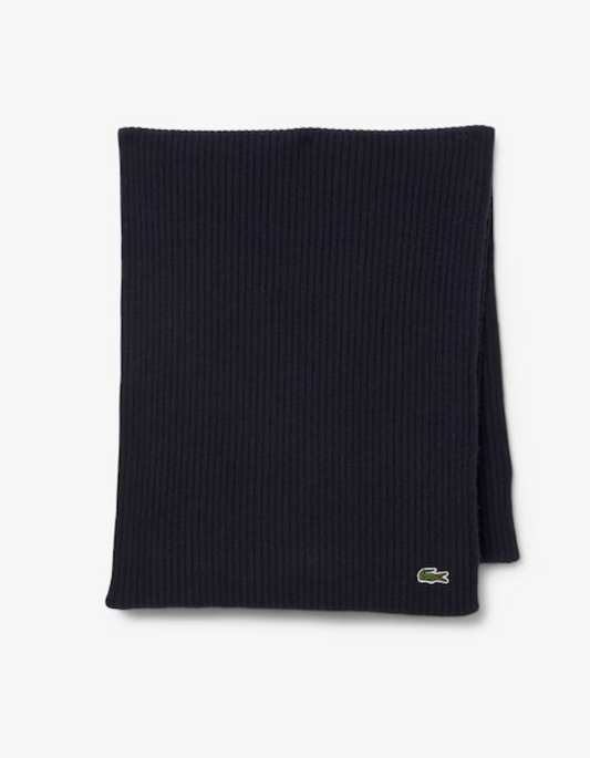 Sciarpa in lana a costine Lacoste RB0058 00 166 Blu