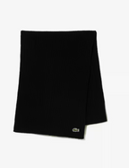 Sciarpa in lana a costine Lacoste RE0058 00 031 Nera
