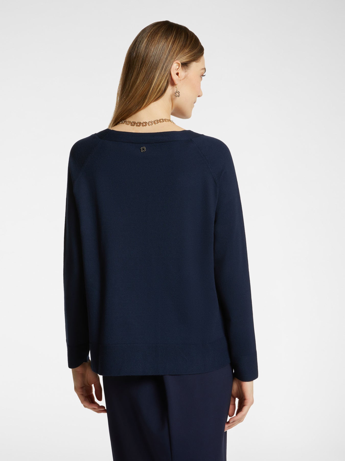 Maglia con scollo a barchetta M525 Elena Mirò blu