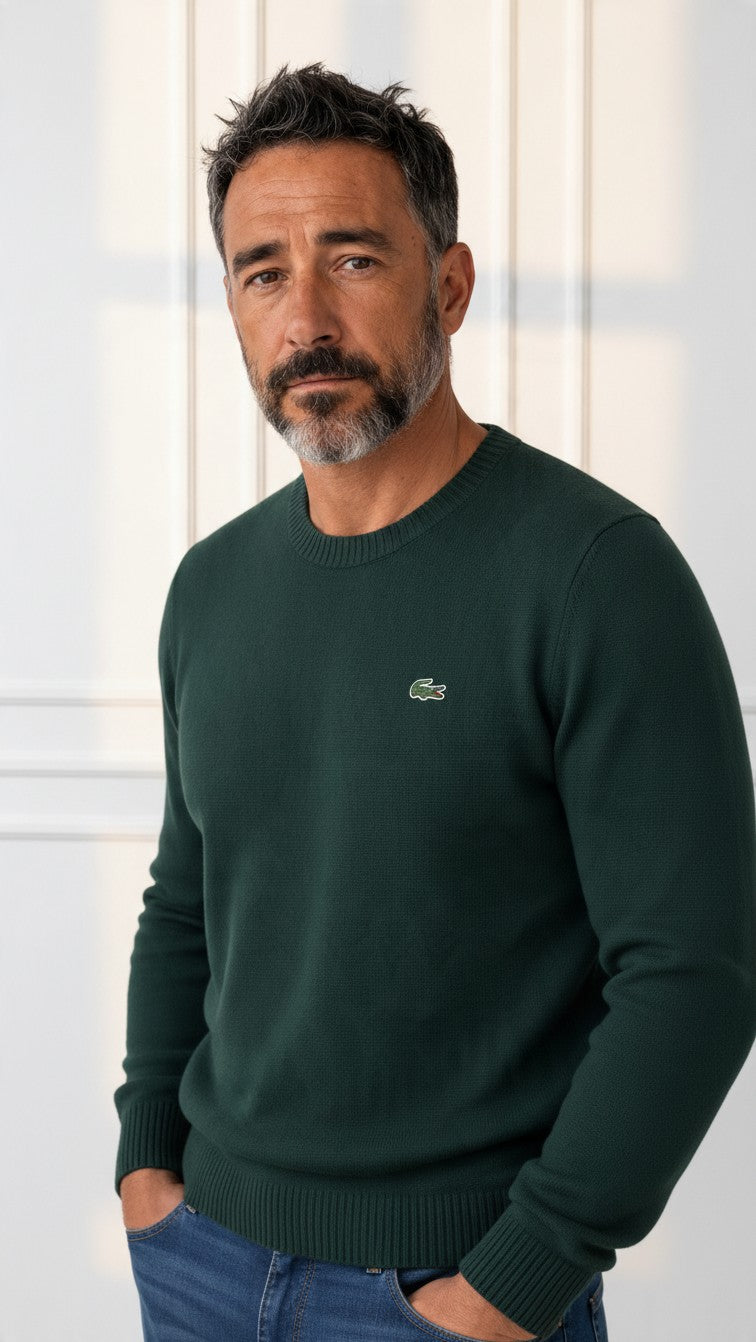 Maglia girocollo in lana cardata AH2916 LACOSTE